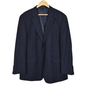 LRL RALPH LAUREN MEN'S SPORT COAT 44R BLACK PINSTRIPE BLAZER JACKET